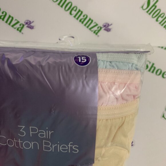 Catherines Brief Panties Underwear 3 Cotton Pack Pink Beige Blue Plus 15 or 5X - Picture 2 of 5